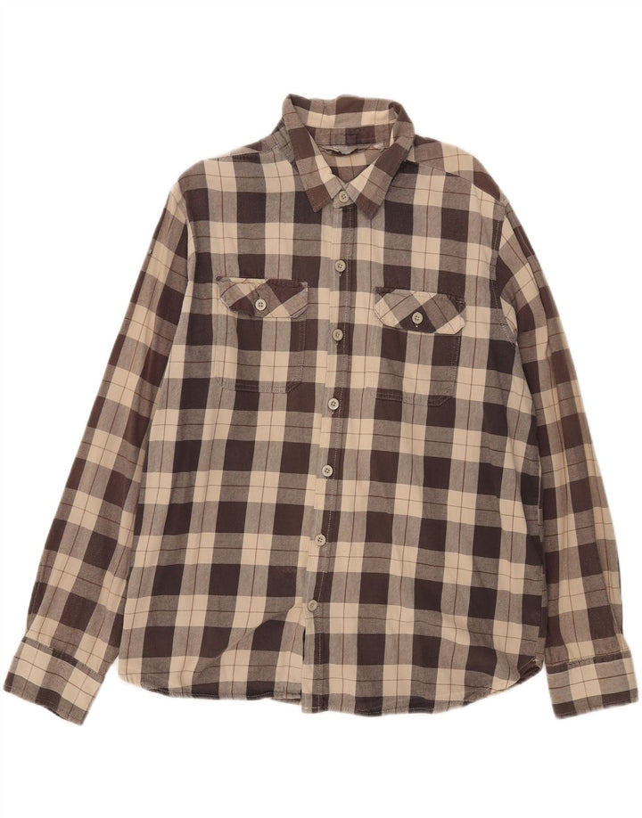 Mountain Warehouse Mens Flannel Shirt 2XL Brown Check Cotton