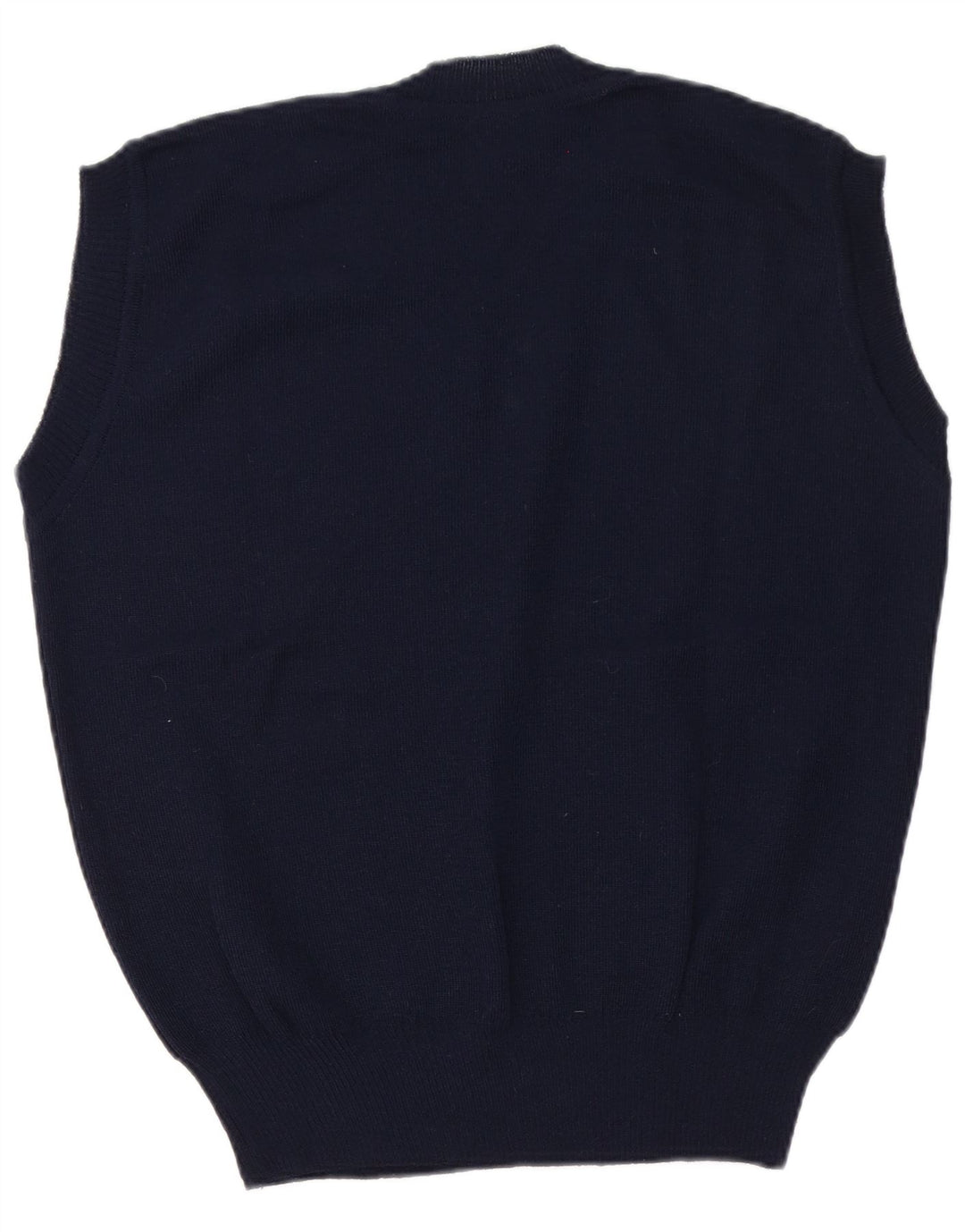Vintage Mens Vest Tank Top EU 50 Medium Navy Blue Polyacrylic