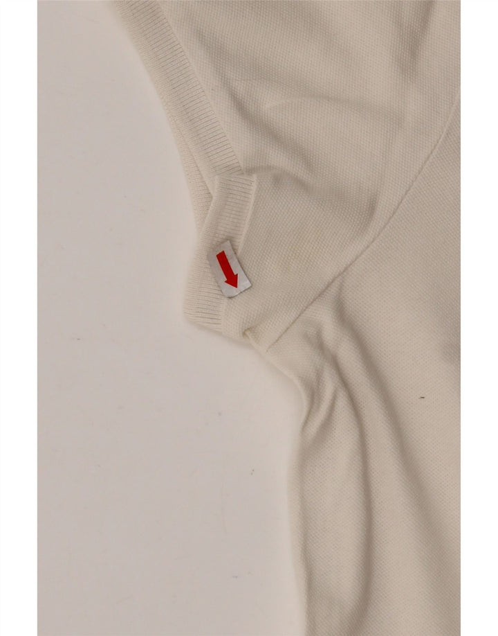 TOMMY HILFIGER Womens Polo Shirt UK 12 Medium White Cotton