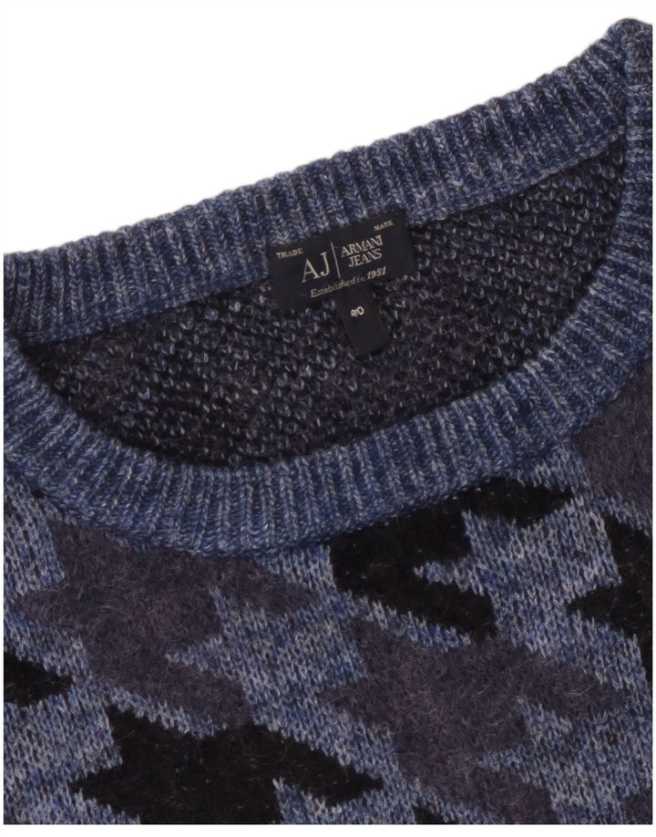 Armani Jeans Womens Boat Neck Jumper Sweater EU 40 Medium Navy Blue