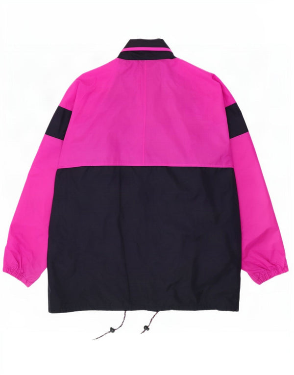 Vintage Mens Hooded Rain Jacket UK 42 XL Pink Colourblock Polyamide