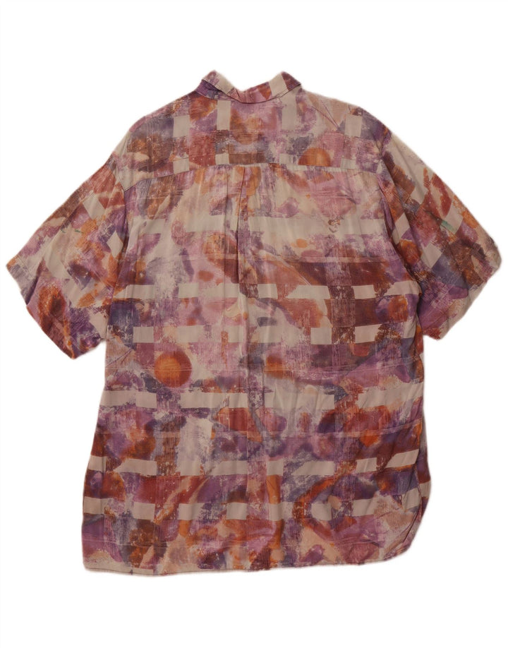 EQUIPE Mens Abstract Pattern Short Sleeve Shirt Large Multicoloured