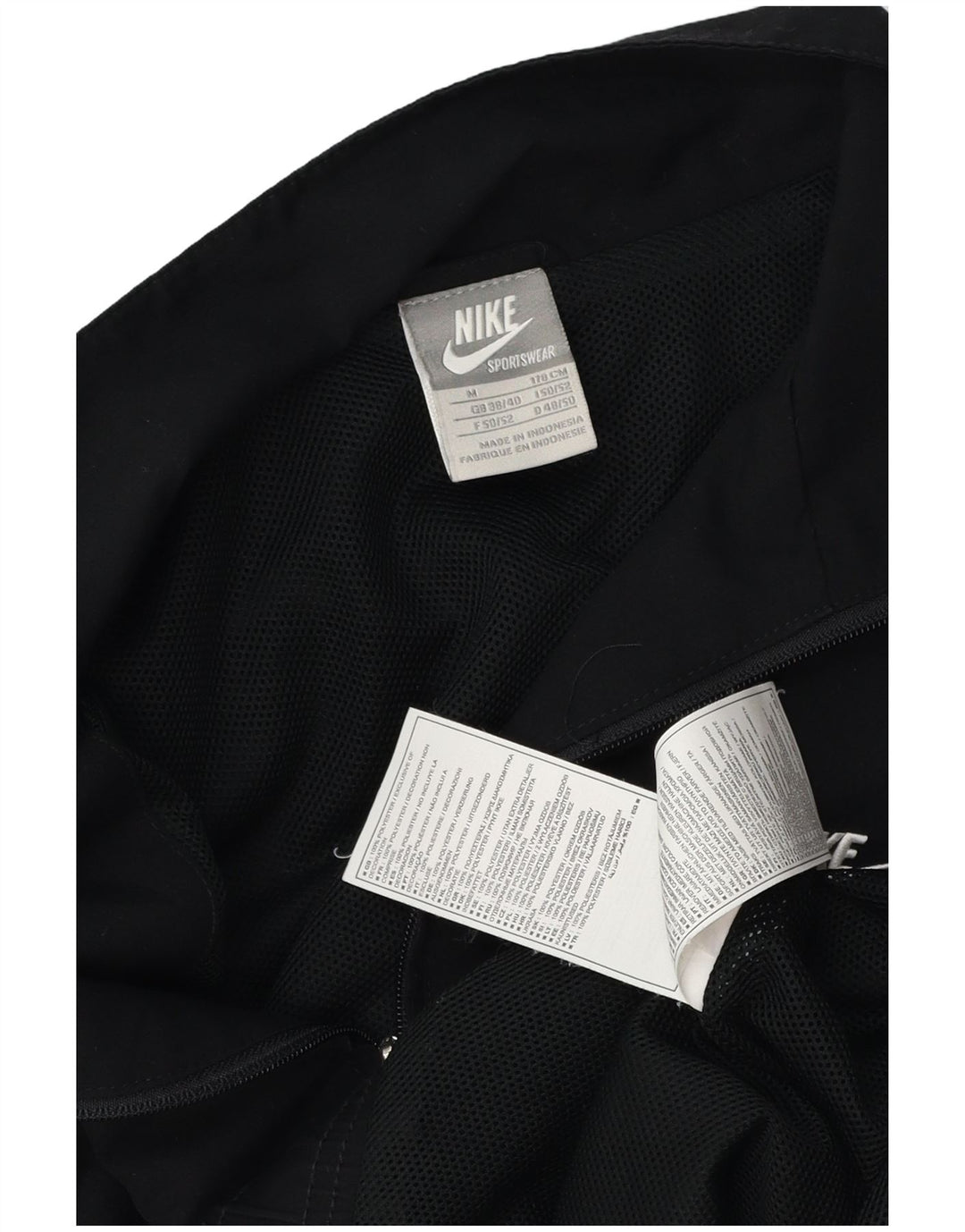 Nike Mens Tracksuit Top Jacket UK 38/40 Medium Black Polyester