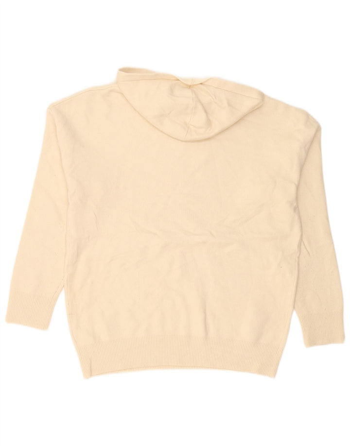 Zara Mens Hooded Jumper Sweater Small Off White
