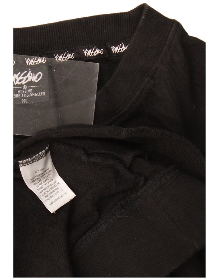 MOSSIMO Mens Graphic Sweatshirt Jumper XL Black Cotton