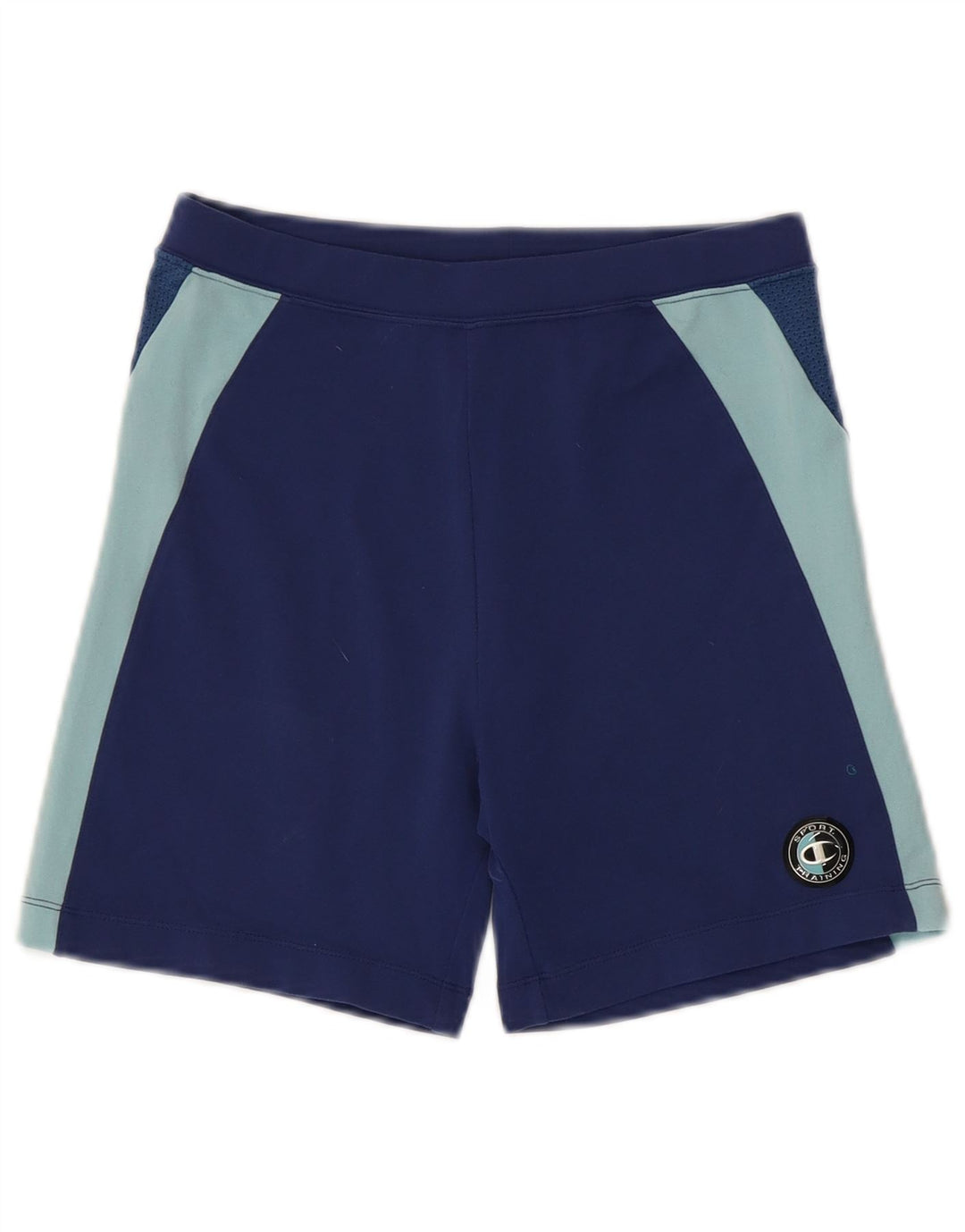 CHAMPION Boys Sport Shorts 11-12 Years Large Navy Blue Colourblock Nylon