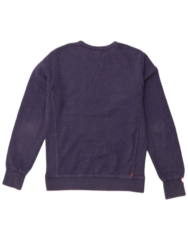 SUPERDRY Mens Sweatshirt Jumper Large Navy Blue Cotton