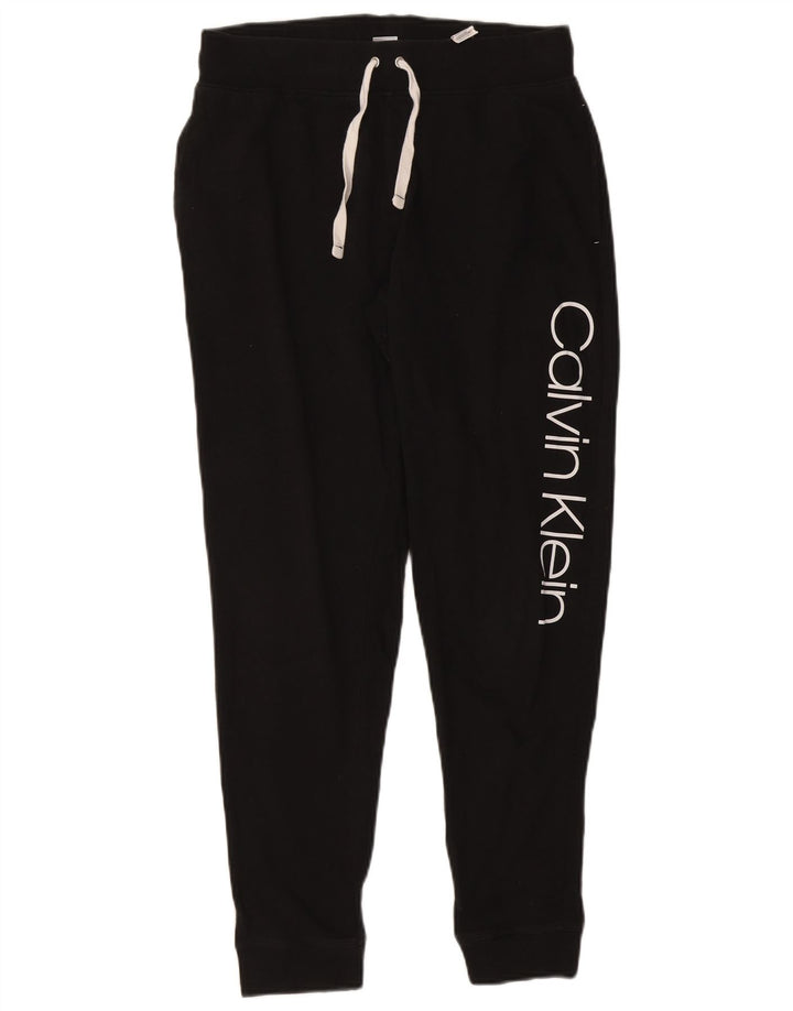 CALVIN KLEIN Womens Graphic Tracksuit Trousers Joggers Medium  Black