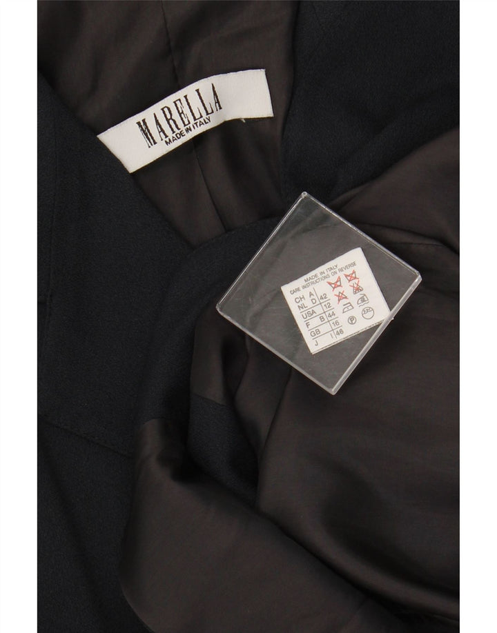 MARELLA Womens 4 Button Blazer Jacket UK 16 Large Navy Blue Viscose