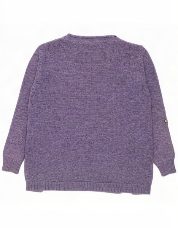 White Stuff Womens Boat Neck Jumper Sweater UK 14 Large Purple Linen