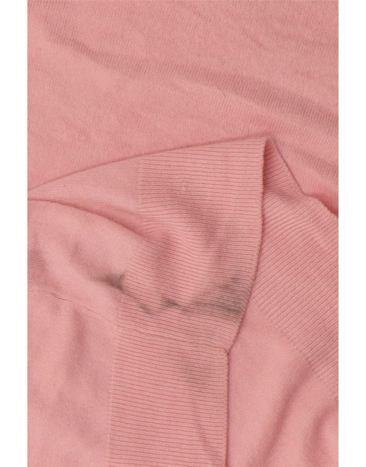 Marks & Spencer Mens Blue Harbour V-Neck Jumper Sweater Medium Pink Acrylic