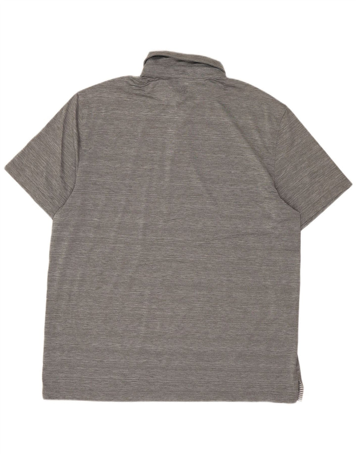 IZOD Mens Golf Polo Shirt Large Grey Flecked