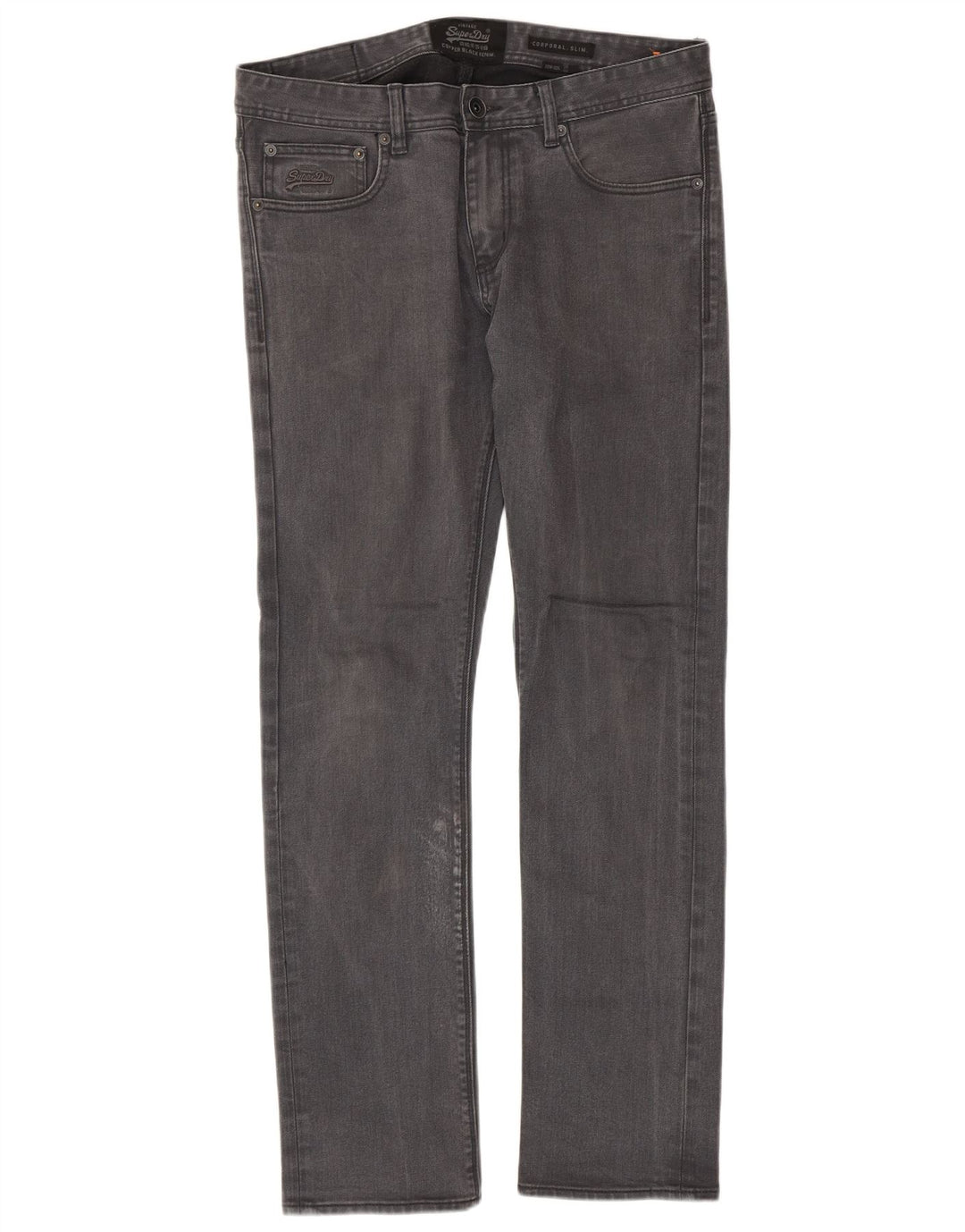 Superdry Mens Corporal Slim Jeans W33 L32 Grey Cotton