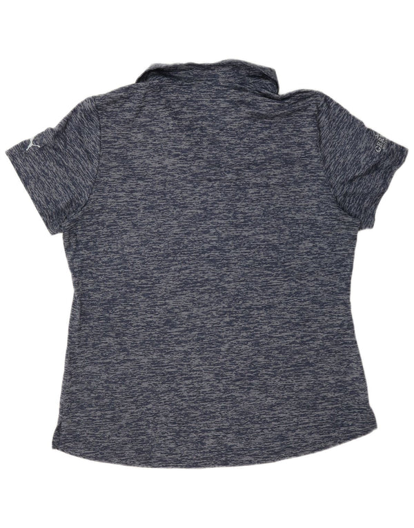 Puma Womens Polo Shirt UK 18 XL Navy Blue Flecked