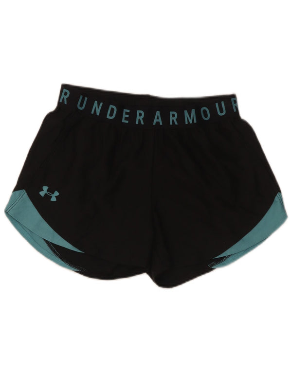 Under Armour Womens Heat Gear Sport Shorts UK 6 XS Black Colourblock
