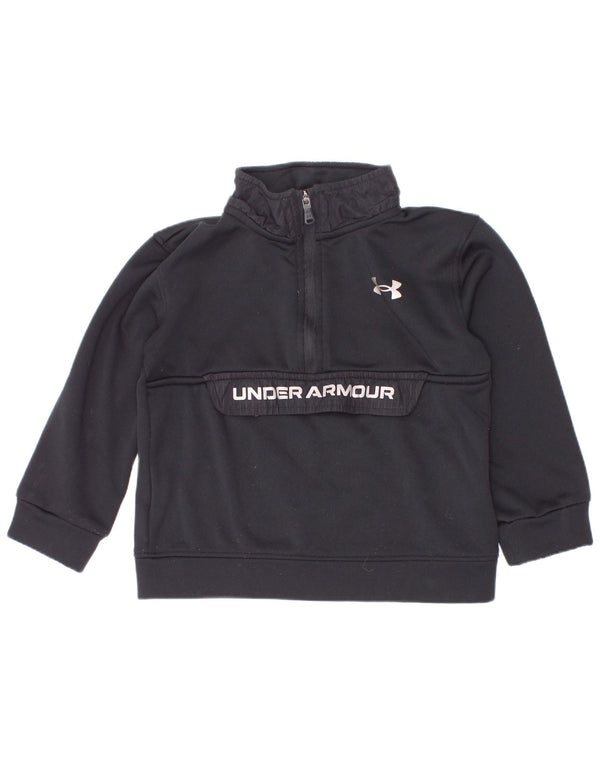 Under Armour Boys Graphic Zip Neck Sweatshirt Jumper 2-3 Years Black
