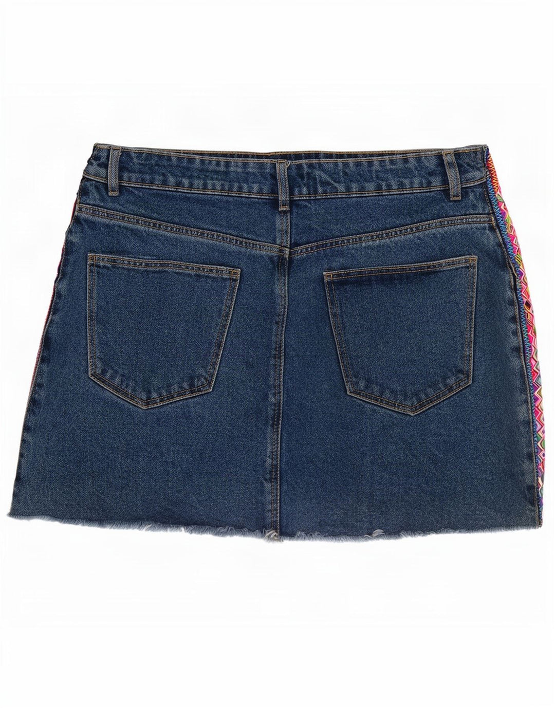 Zara Womens Mini Denim Skirt Medium W28 Blue Geometric
