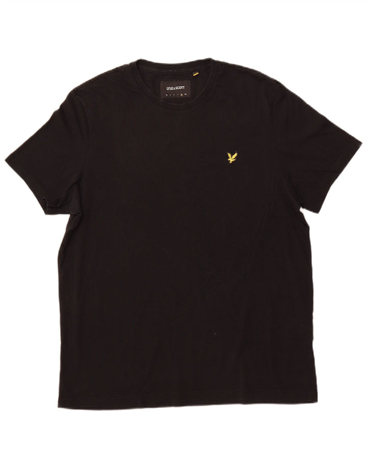 LYLE & SCOTT Mens T-Shirt Top XL Black Cotton