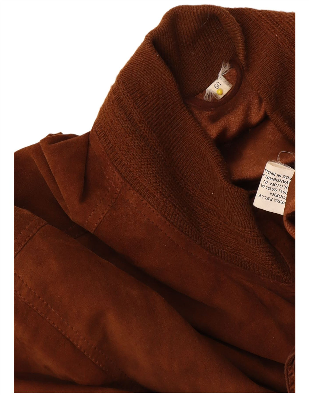 Vintage Mens Suede Bomber Jacket IT 50 Large Brown Leather