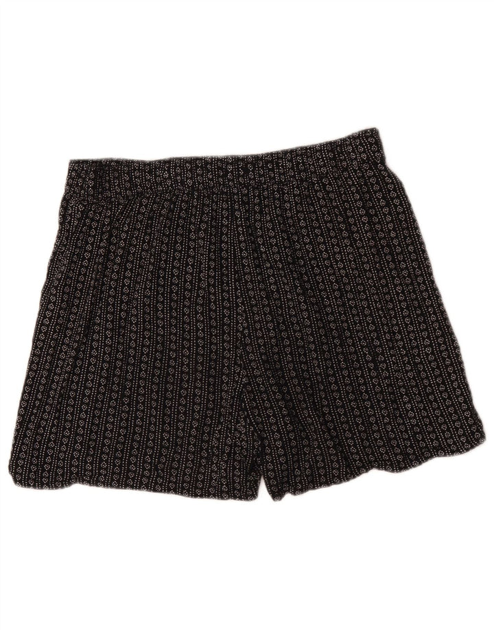 Marks & Spencer Womens Abstract Pattern Shorts UK 12 Medium W34 Black