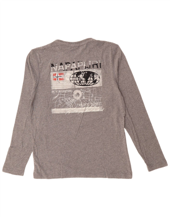 NAPAPIJRI Mens Graphic Top Long Sleeve Medium Grey