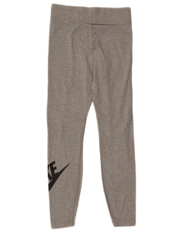Nike Womens Graphic Leggings UK 8 Small Grey Cotton