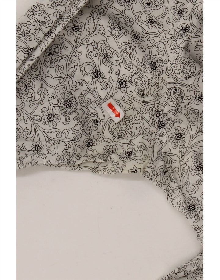 TED BAKER Mens Shirt Size 3 Medium White Floral Cotton