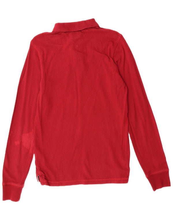 Tommy Hilfiger Mens Graphic Rugby Polo Shirt Small Burgundy Cotton