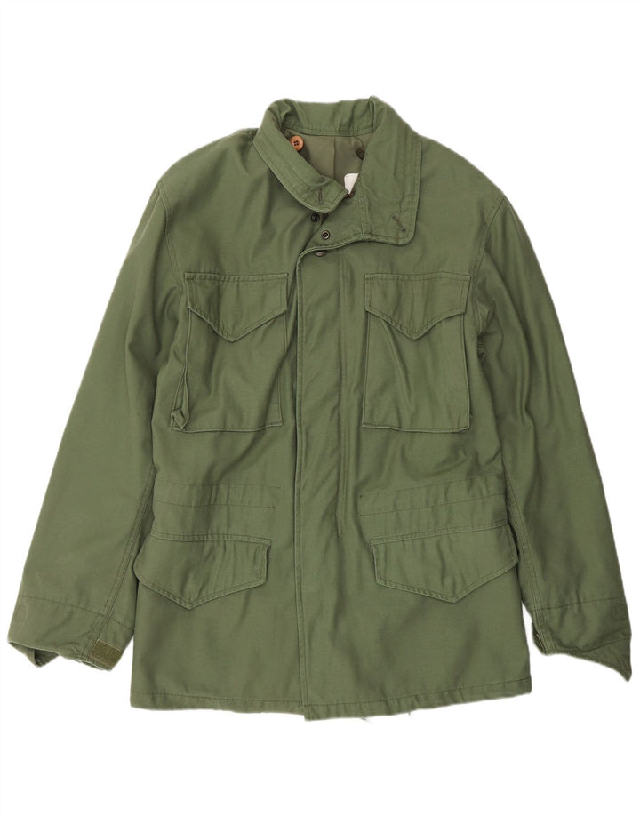 ALPHA INDUSTRIES Mens Utility Jacket UK 36 Small Green Cotton