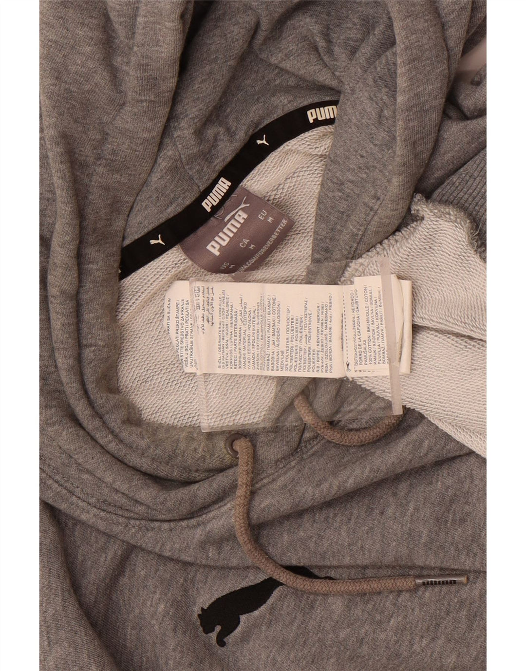 Puma Mens Hoodie Jumper Medium Grey Cotton