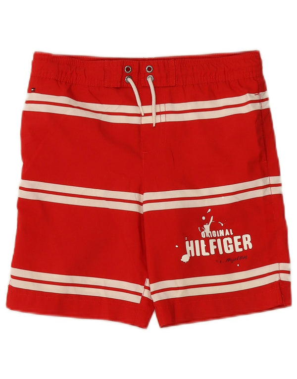 Tommy Hilfiger Boys Graphic Swimming Shorts 5-6 Years Red Striped