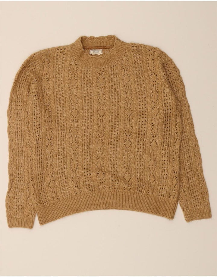 FAT FACE Womens Crop Turtle Neck Jumper Sweater UK 12 Medium Beige Vintage Fat Face and Second-Hand Fat Face from Messina Hembry 