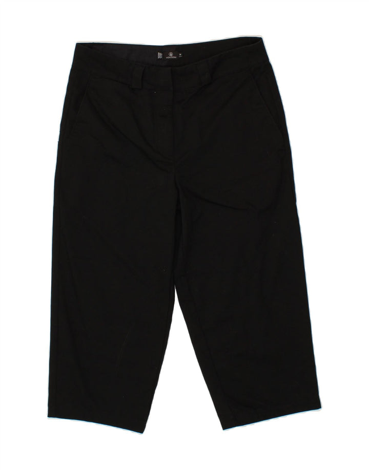 VOLCOM Womens Straight Capri Trousers W28 L21 Black Cotton Vintage Volcom and Second-Hand Volcom from Messina Hembry 