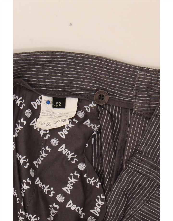 DACK'S Mens Cargo Shorts IT 52 XL W36 Grey Pinstripe Cotton Vintage Dack's and Second-Hand Dack's from Messina Hembry 