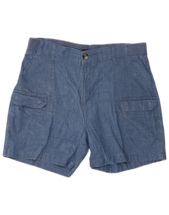 Lee Womens Mid Rise Relaxed Fit Cargo Shorts US 12 Large W32  Blue Cotton