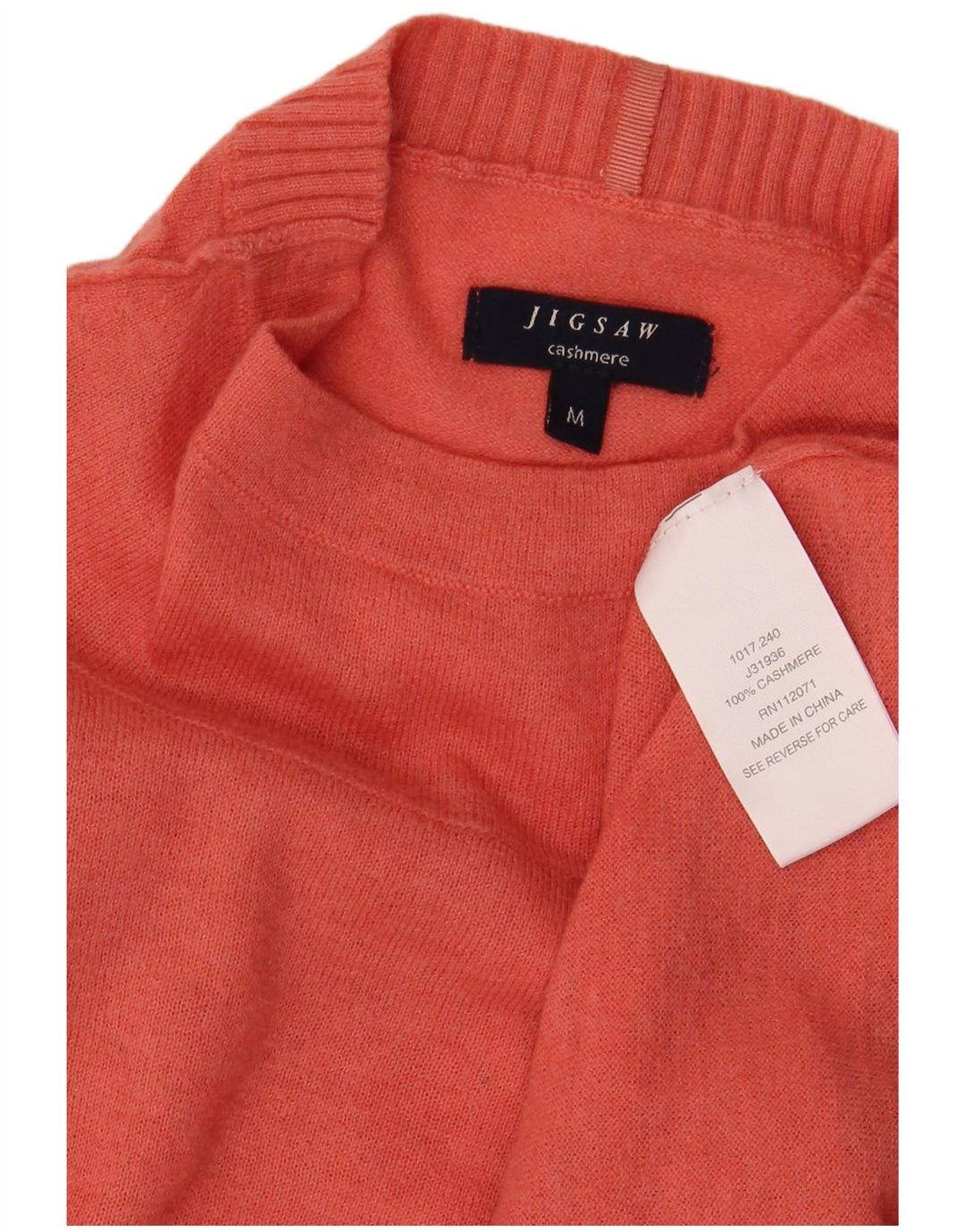 JIGSAW Womens Turtle Neck Jumper Sweater UK 12 Medium Pink Cashmere