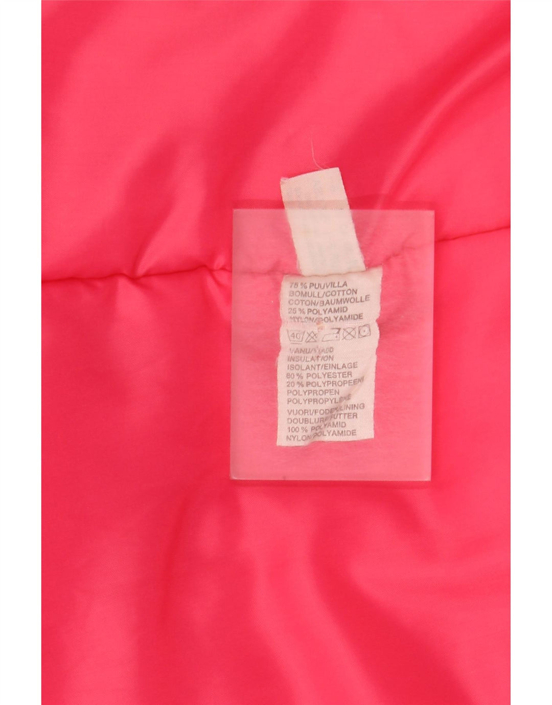 Vintage Womens Oversized Padded Coat UK 8 Small Pink Cotton