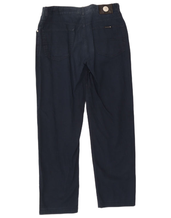 Trussardi Womens Straight Casual Trousers  W36 L30 Navy Blue Cotton