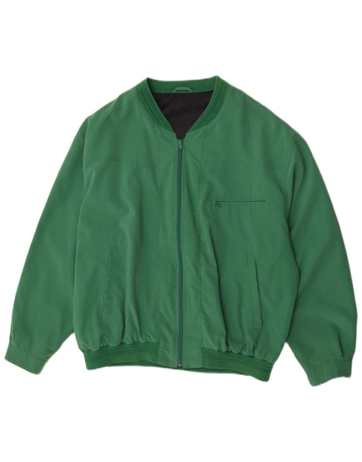 Vintage Mens Bomber Jacket UK 42 XL Green Polyester