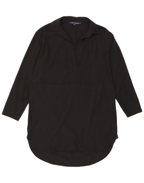 FRENCH CONNECTION Womens Longline Pullover Shirt UK 8 Small Black