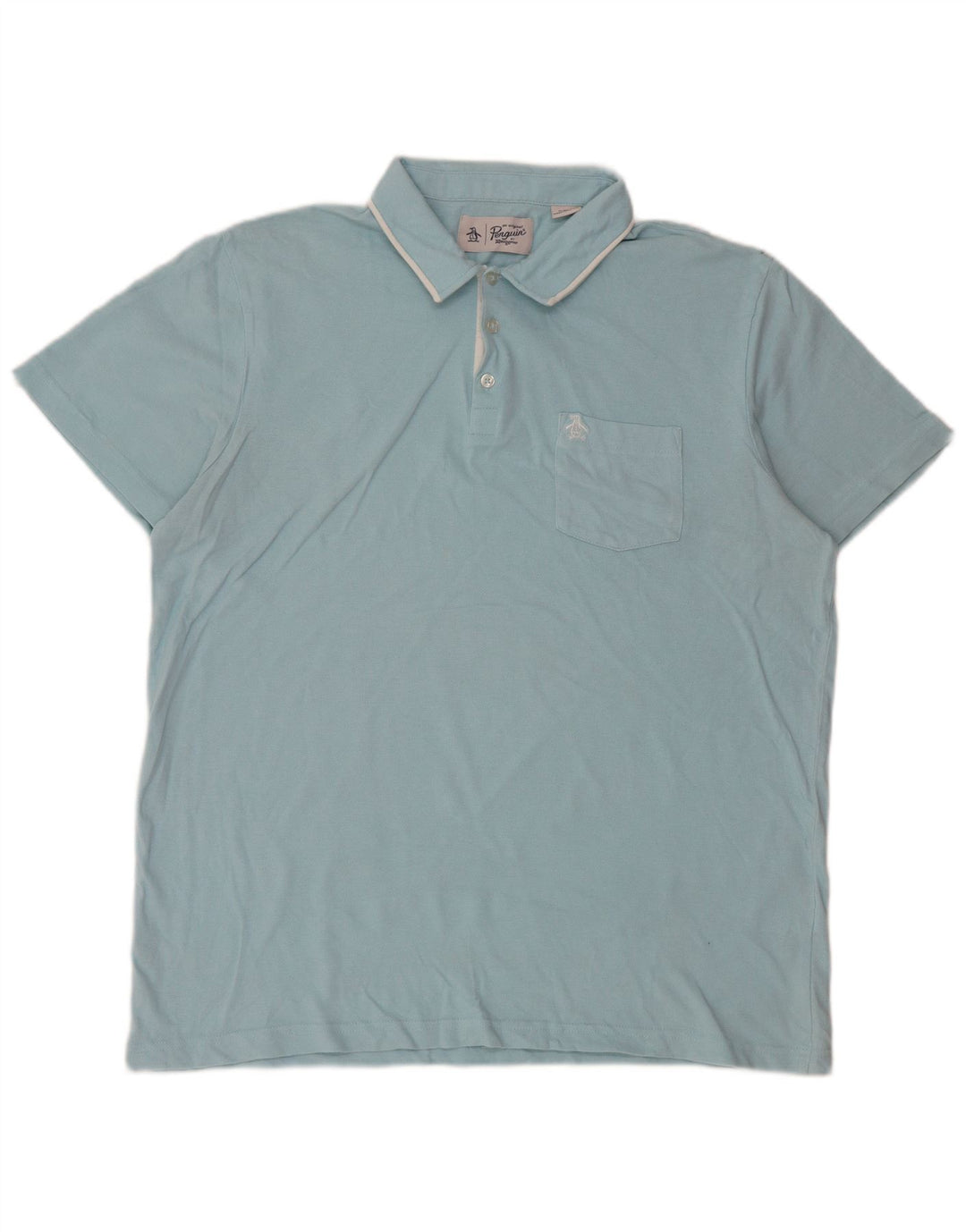 Penguin Mens Polo Shirt XL Blue Cotton