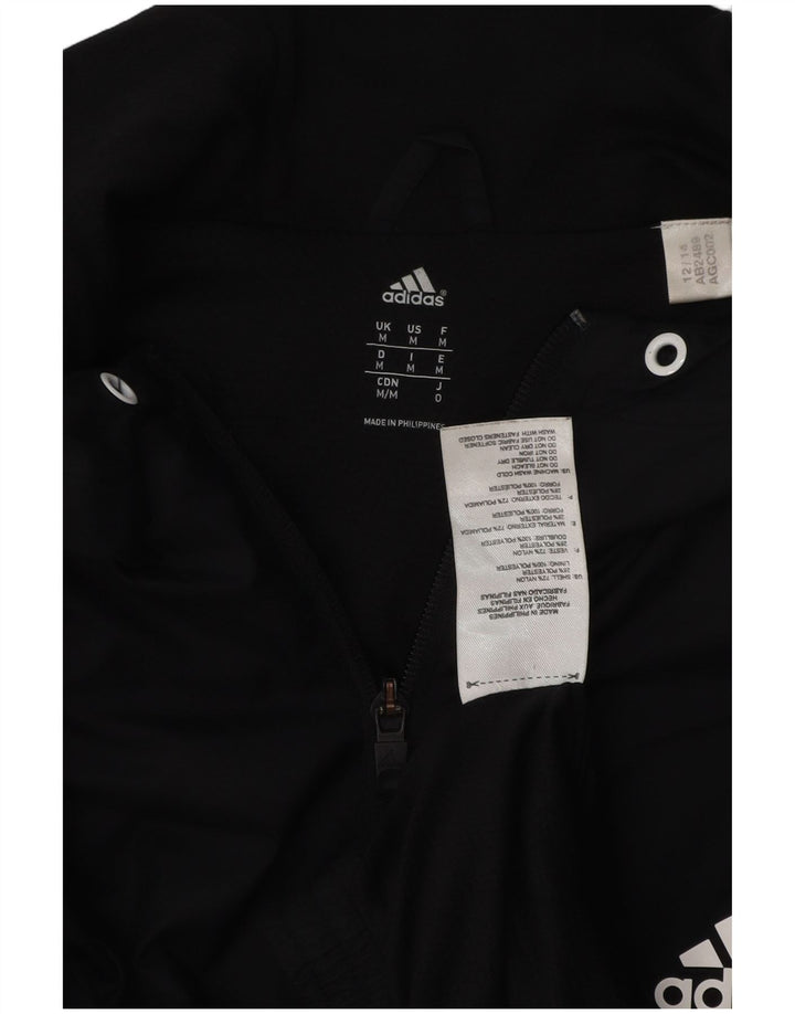 ADIDAS Mens Zip Hoodie Sweater Medium Black Polyester