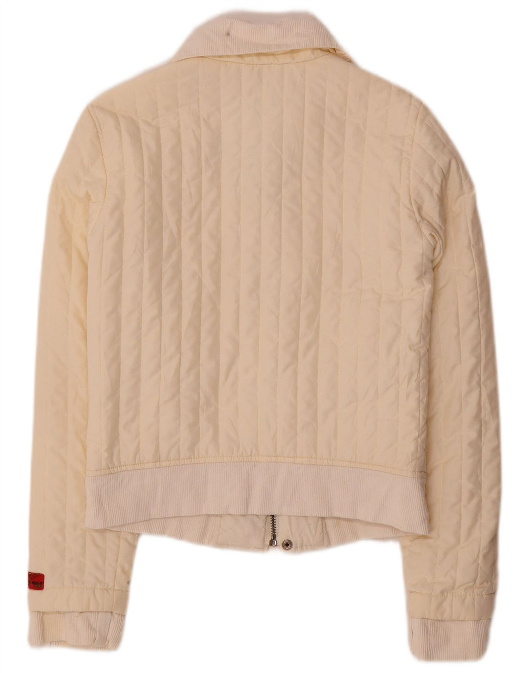 Diesel Womens Padded Jacket UK 12 Medium Off White Polyester