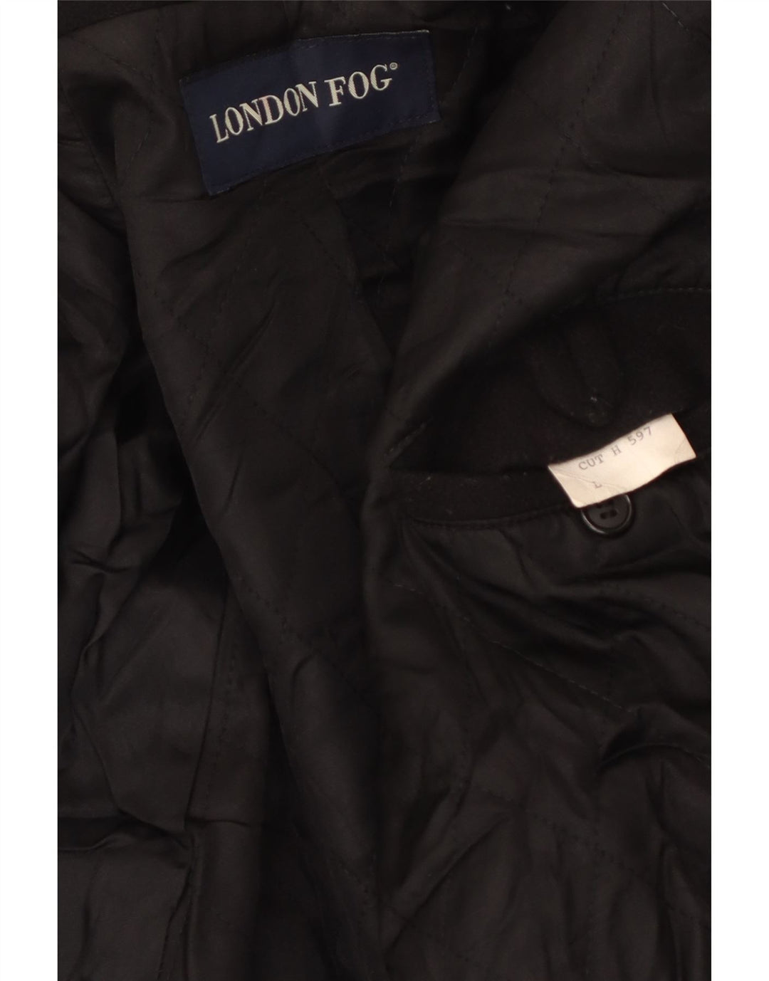 LONDON FOG Mens Oversized Overcoat UK 40 Large Black