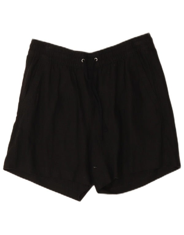 Marks & Spencer Womens Chino Shorts UK 12 Medium W30 Black Linen