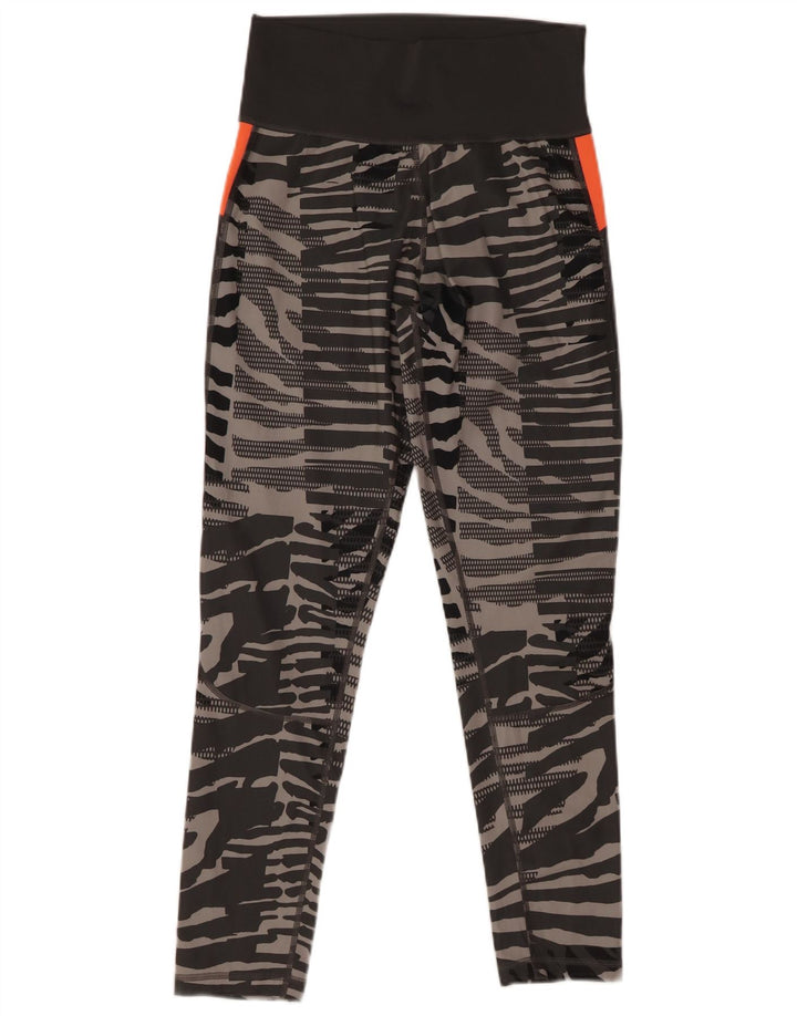 Adidas Womens Climalite Leggings UK 12 Medium  Grey Animal Print