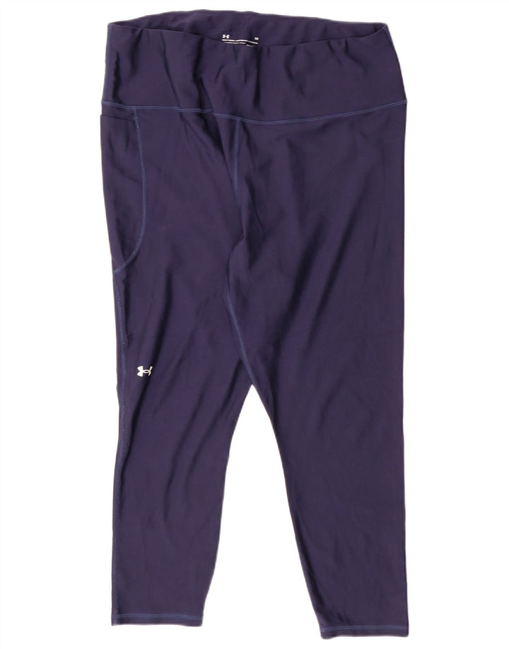 Under Armour Womens Compression Capri Leggings UK 20 2XL Navy Blue Sports