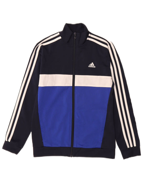 ADIDAS Boys Aeroready Tracksuit Top Jacket 11-12 Years Navy Blue