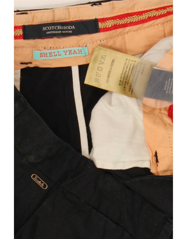 Scotch & Soda Mens Chino Shorts W33 Medium Black Cotton
