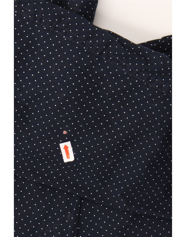 J. CREW Mens Tall Shirt XL Navy Blue Spotted Cotton